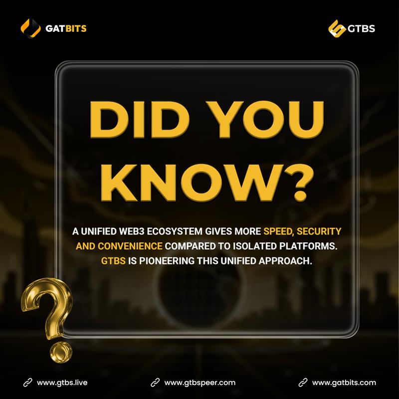 Gtbschain's tweet photo. 📘 Did you know?

A unified Web3 ecosystem gives more speed, security, and convenience compared to isolated platforms.

GTBS is pioneering this unified approach.

#LearnWeb3 #GTBSEcosystem #Web3Education #BlockchainFacts #CryptoKnowledge #Web3Innovation #DigitalEconomy https://t.co/MBfCKmC4aH