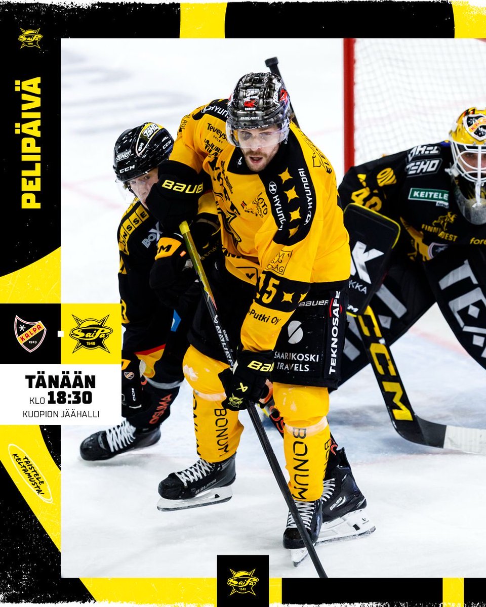 𝐏𝐄𝐋𝐈𝐏𝐀̈𝐈𝐕𝐀̈! 🔥

KalPa–SaiPa
Pe 12.12. klo 18:30
📍Kuopio

<a href="/mtvkatsomo/">MTV Katsomo</a> 

#SaiPa #Liiga #YhdessäVahvempia