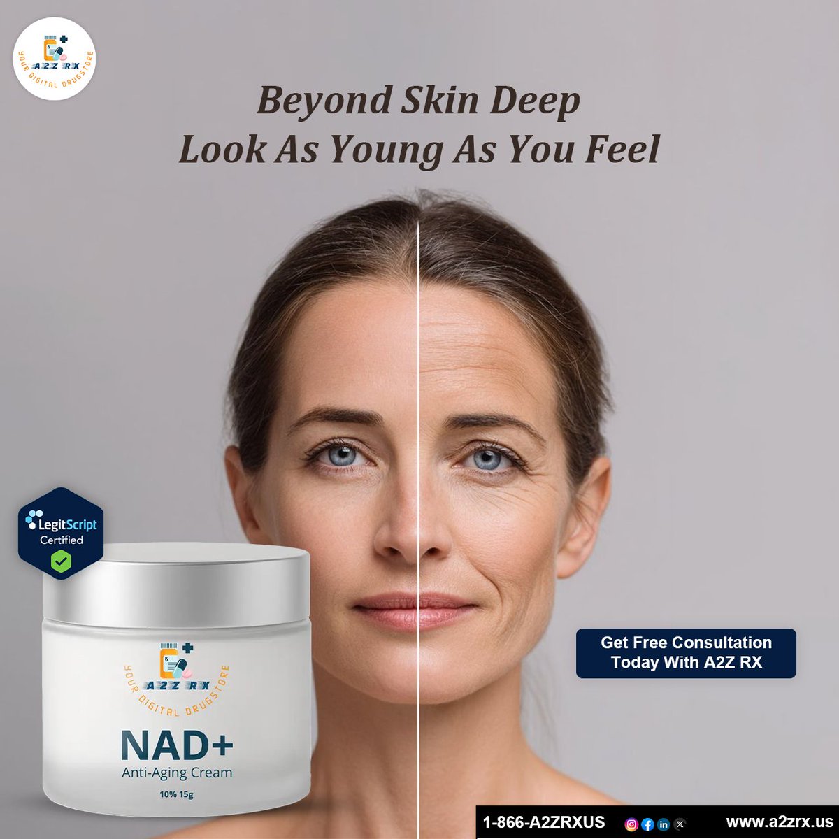 a2zrxus's tweet photo. Reveal your natural radiance with skincare that supports youthful-looking skin.
.
Get your free consultation today at https://t.co/mVdXCgu877
.
#A2ZRX #SkincareRoutine #NADCream #YouthfulSkin #WellnessCare #SkinRenewal #HealthySkinJourney #AntiAgingSupport #LegitScriptCertified https://t.co/65amo8U7zo