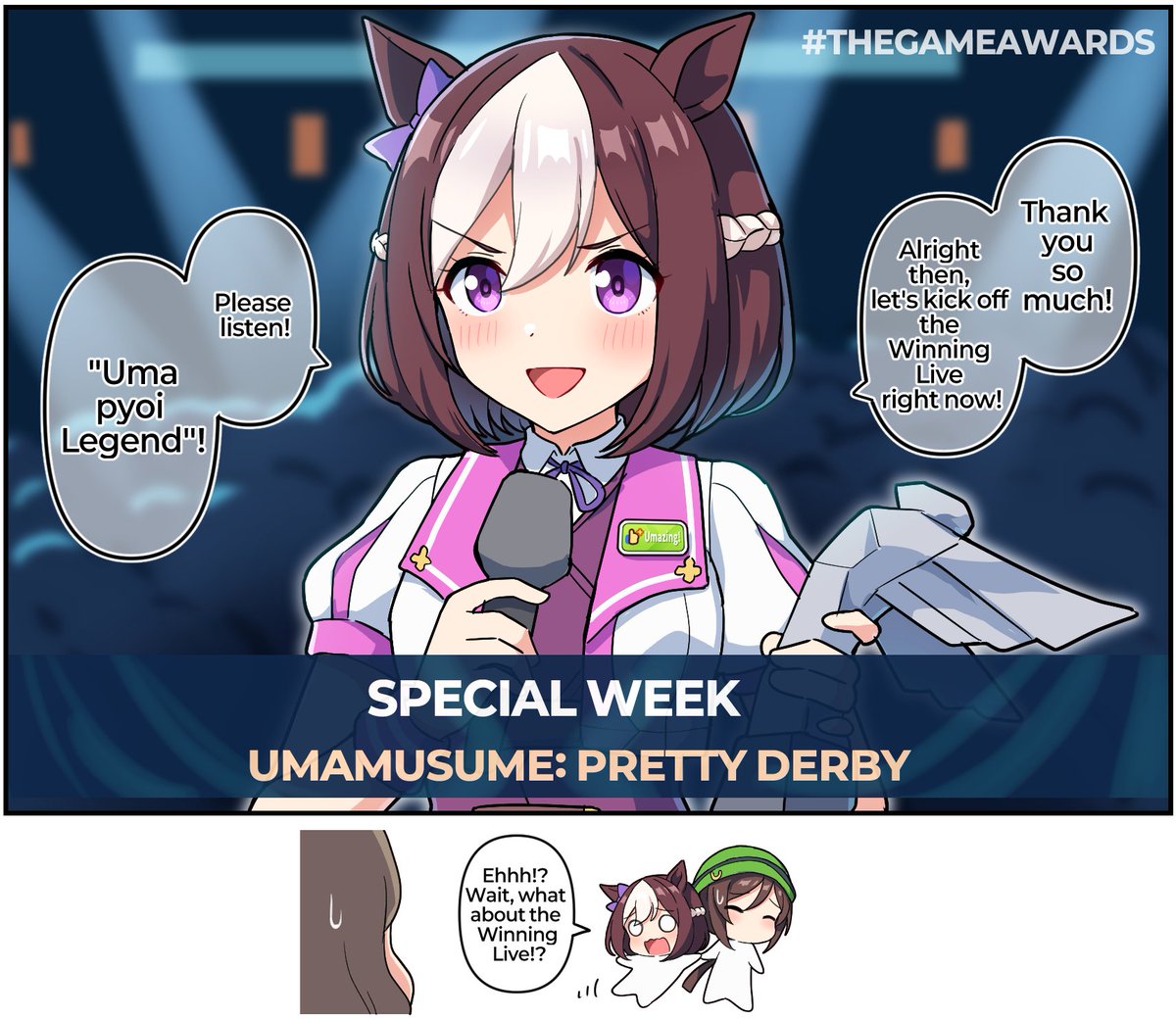 Takiki2828's tweet image. Congratulations to Uma Musume for winning the Best Mobile Game award!🎉

#gameawards