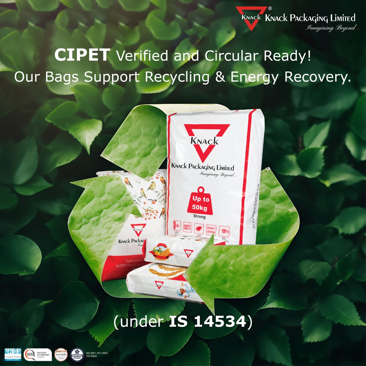 knack_packaging's tweet photo. Knack Packaging is proud to announce that our PP/PE Woven Fabrics , Printed and  Laminated Woven PP Bags have been independently tested and verified by CIPET under IS 14534.

#KnackPackaging #Sustainability #CIPET #RecyclablePackaging #CircularEconomy #Innovation https://t.co/Lx5M5T2RJN