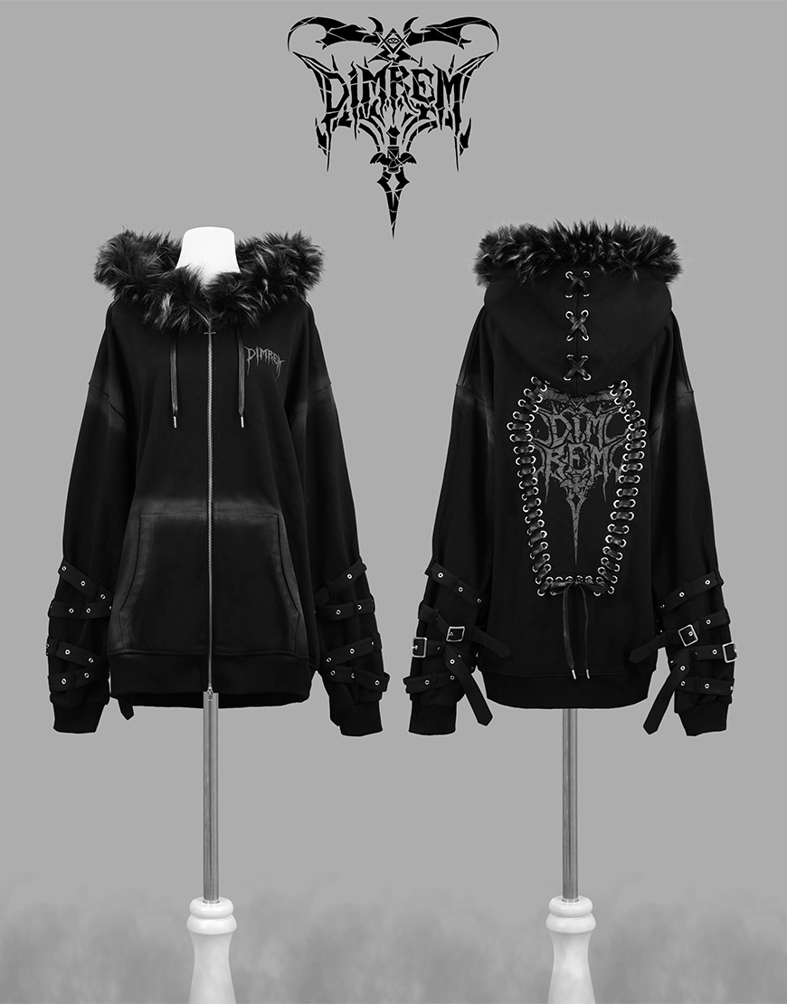 RE ARRIVAL】 DIMREM【ディムレム】 超ハトメファーフードパーカー