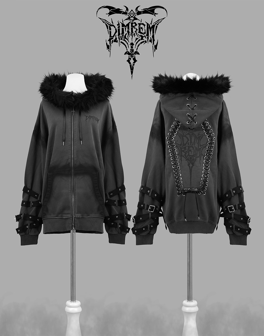 RE ARRIVAL】 DIMREM【ディムレム】 超ハトメファーフードパーカー