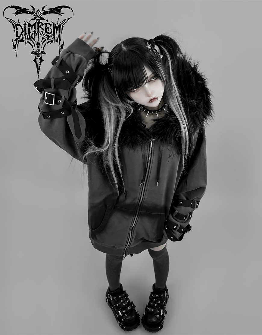 RE ARRIVAL】 DIMREM【ディムレム】 超ハトメファーフードパーカー