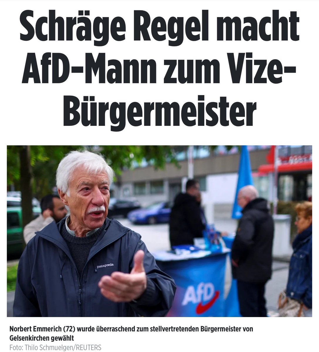 Lieber ungebildeter <a href="/BILD/">BILD</a>-Redakteur <a href="/PeterPoensgen/">Peter Poensgen</a>:

Das D'Hondt'sche Höchstzählverfahren ist keine "schräge Regel", sondern sehr renommiert und verbreitet.

Deutsche Journalisten müssen sich mal abgewöhnen, wenn ihnen das Ergebnis nicht paßt, das Wahlverfahren abzuqualifizieren.