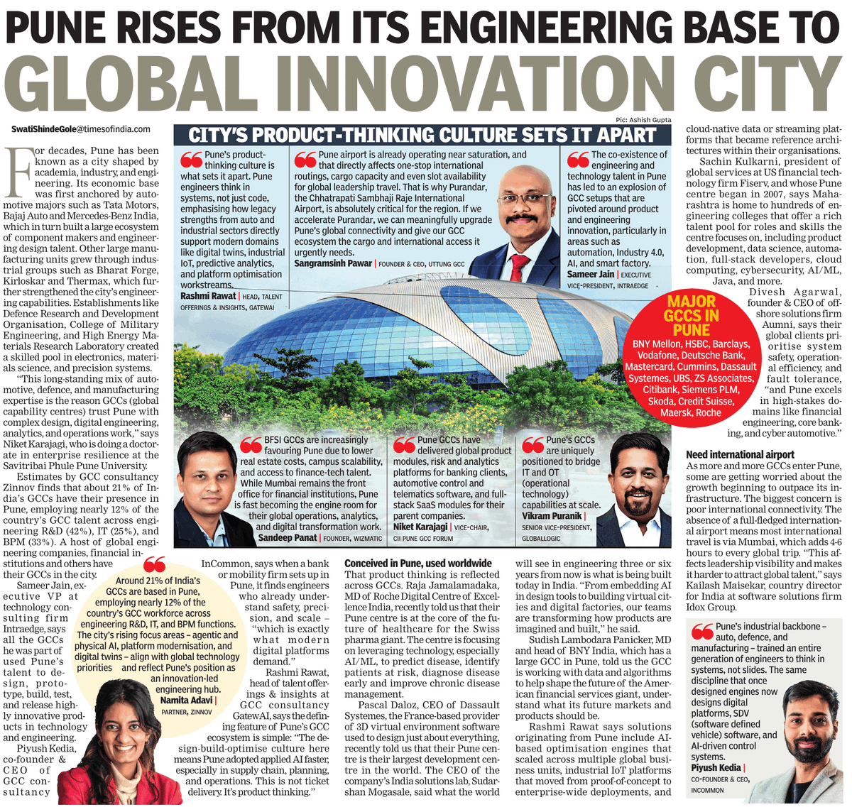 aparanjape's tweet photo. #Pune is a major GCC Center & Innovation Hub in the country -

21% of India's GCCs have presence in Pune, employing 12% of country's GCC talent across -

Engineering R&D (42%)
IT (25%)
BPM (33%)

It is especially strong in engineering R&D, driven by a strong manufacturing & industrial ecosystem.

It can become much bigger and dominant GCC & Innovation Hub, but for its biggest concern - lack of good international connectivity (a dedicated intl airport).

(Ref: @SwatiShindeTOI @Zinnov @FollowCII)

cc - @kdhavse @Dev_Fadnavis @mohol_murlidhar @narendramodi  

@MCCIA_Pune @Girbane @dinakholkar @anandesh @sudhirmehtapune @ppcr_pune