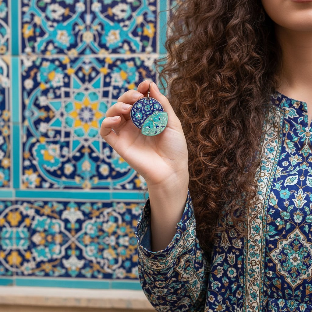 HkFarzane's tweet image. When traditional Iranian art blends with the power of AI, this kind of beauty is born 💙  
Delicate Isfahan Minakari, recreated with June AI

#juneart #juneai