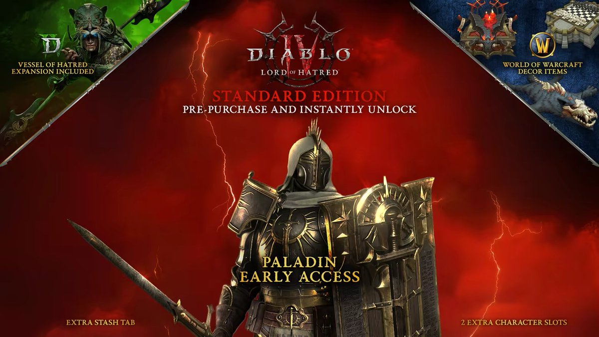 Diablo IV's Lord of Hatred expansion releases on April 28, 2026 with pre-orders including Paladin early access now. The expansion is available in multiple different editions: rpgsite.net/news/19169-dia…