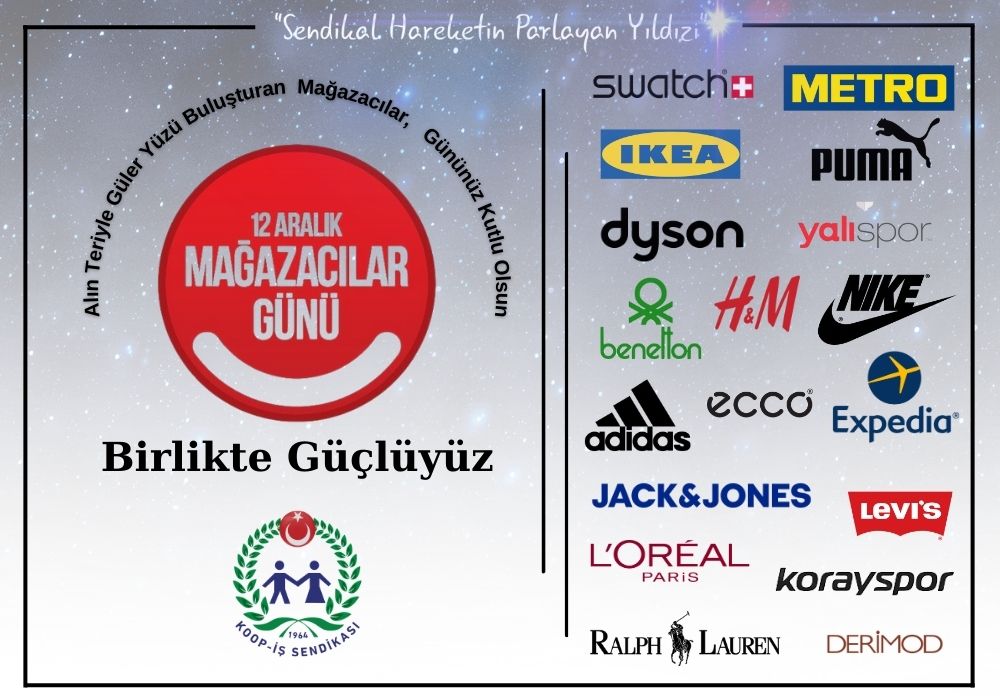 Başta üyelerimiz olmak üzere AVM'lerde çalışan tüm mağaza emekçilerinin #12AralıkDünyaMağazacılarGünü’nü kutluyorum.

Mağaza çalışanlarının; adil ücret, haftada iki gün izin, aileleriyle daha fazla vakit geçirme, iyi çalışma koşulları ve insan onuruna yaraşır bir yaşam talebi en