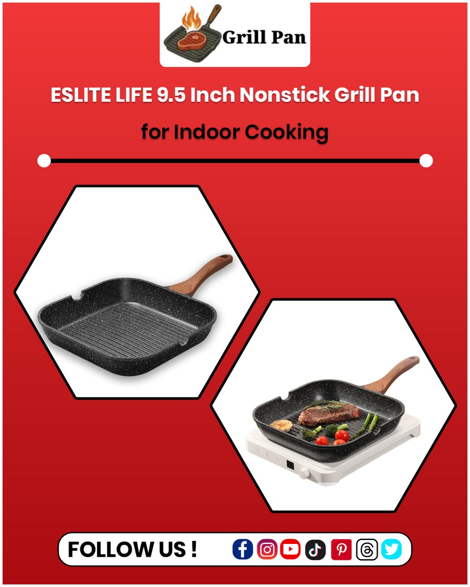 pangrill7's tweet image. Upgrade your USA kitchen! 
The ESLITE LIFE 9.5” Nonstick Grill Pan delivers perfect sear marks and easy indoor cooking.
Shop USA : grill-pan.org
#USACooking #IndoorGrilling #KitchenEssentialsUSA