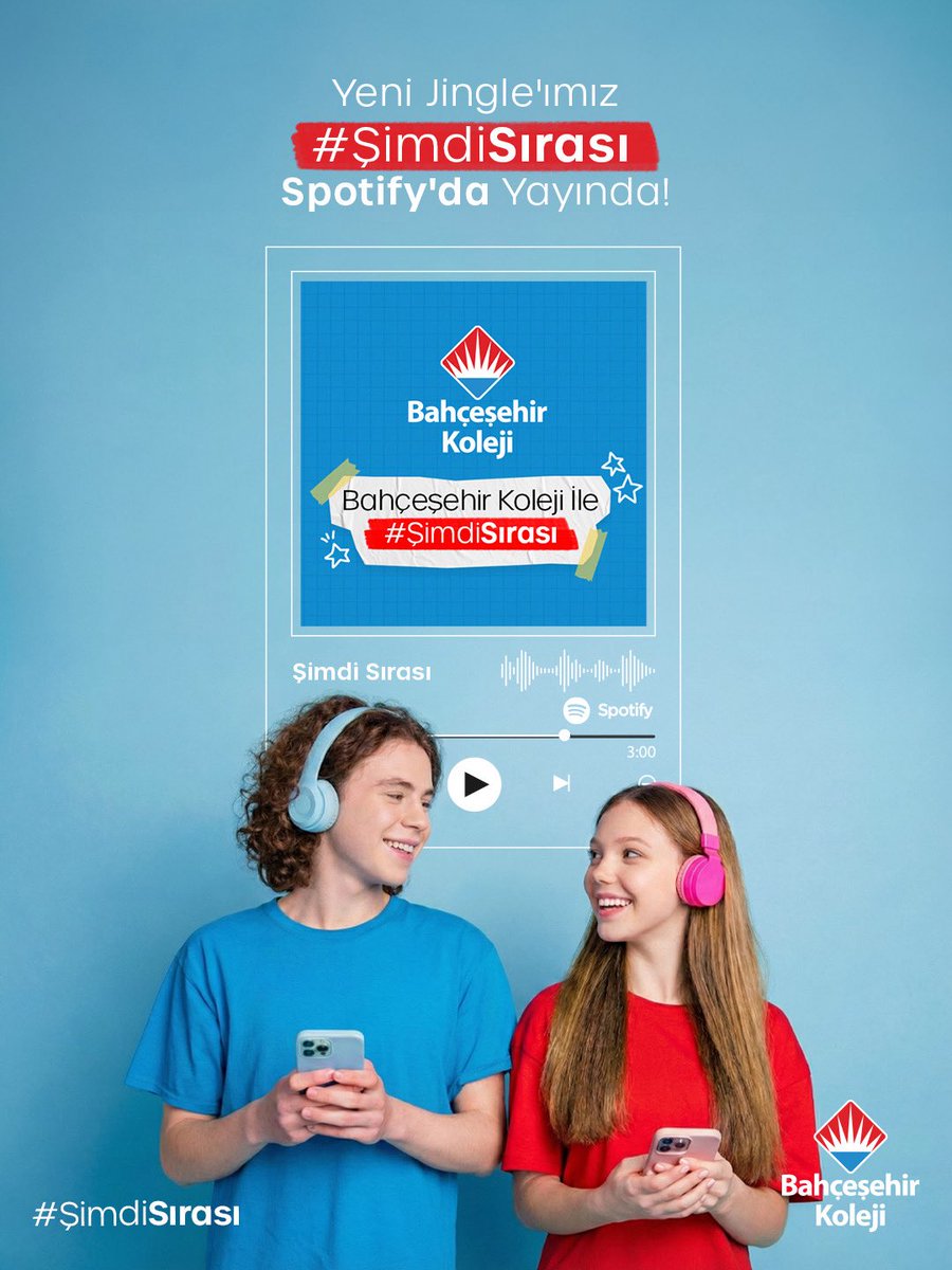 🎧 Sınıfta, yolda, molada ritmi yükseltmeye hazır mısın?
Bahçeşehir Kolejinin yeni jingle’ı #ŞimdiSırası artık Spotify’da seni bekliyor!🎶

🔗 Jingle için hemen tıkla tls.tc/eGYMM 

#BahçeşehirKoleji