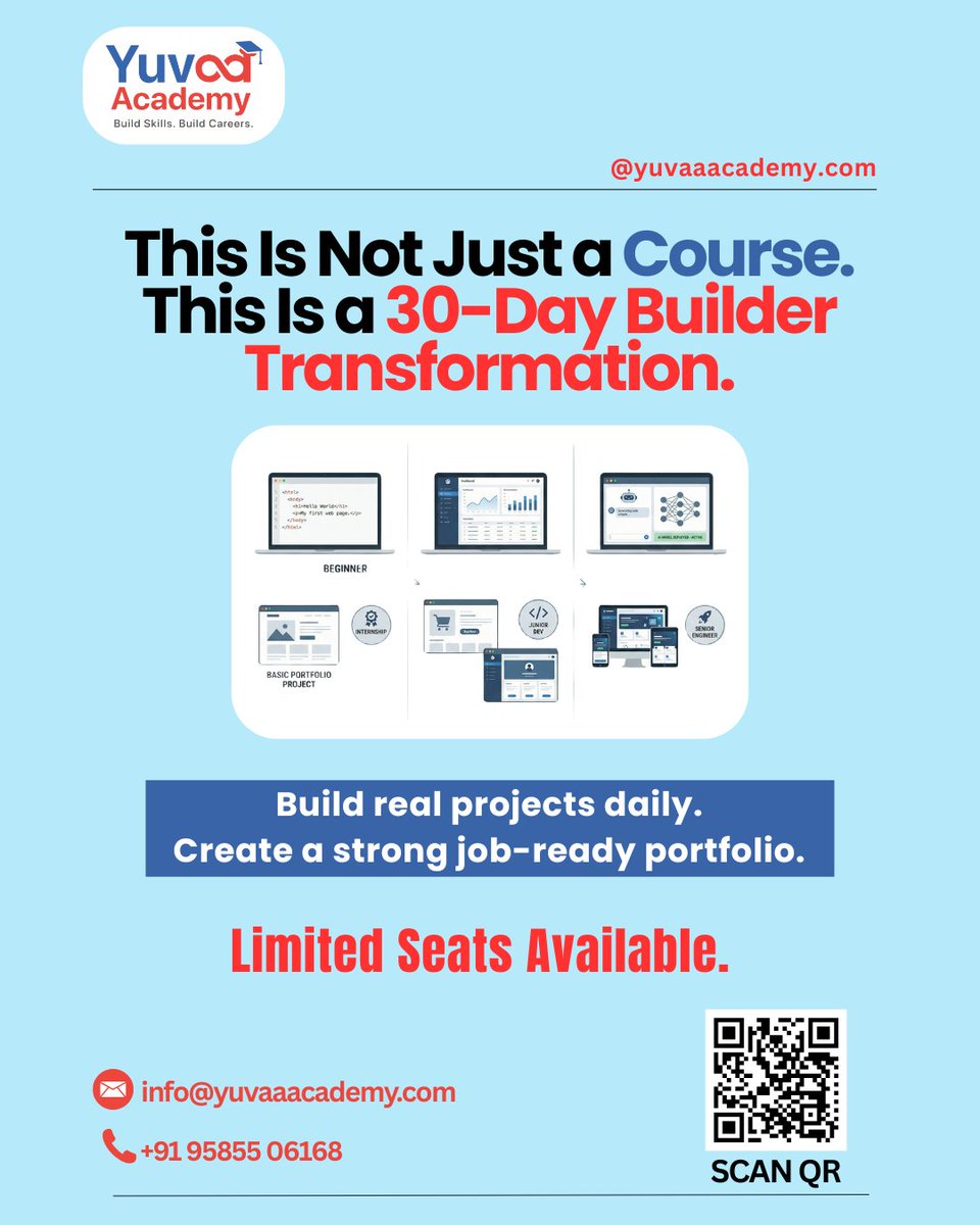 yuvaa__academy's tweet image. If you want the full 30-day project breakdown,
here it is 👇
🌐 yuvaaacademy.com/pythonbootcamp

Become a builder, not just a learner.
#Python #BuildInPublic #LearnPython
