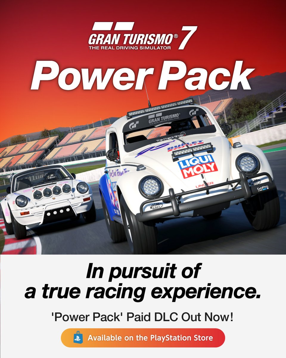 thegranturismo's tweet image. In pursuit of a true racing experience.
 
The 'Power Pack' paid DLC content
available now!
 
👇Product Information:
gran-turismo.com/world/products…

#GT7 #GranTurismo #PowerPack