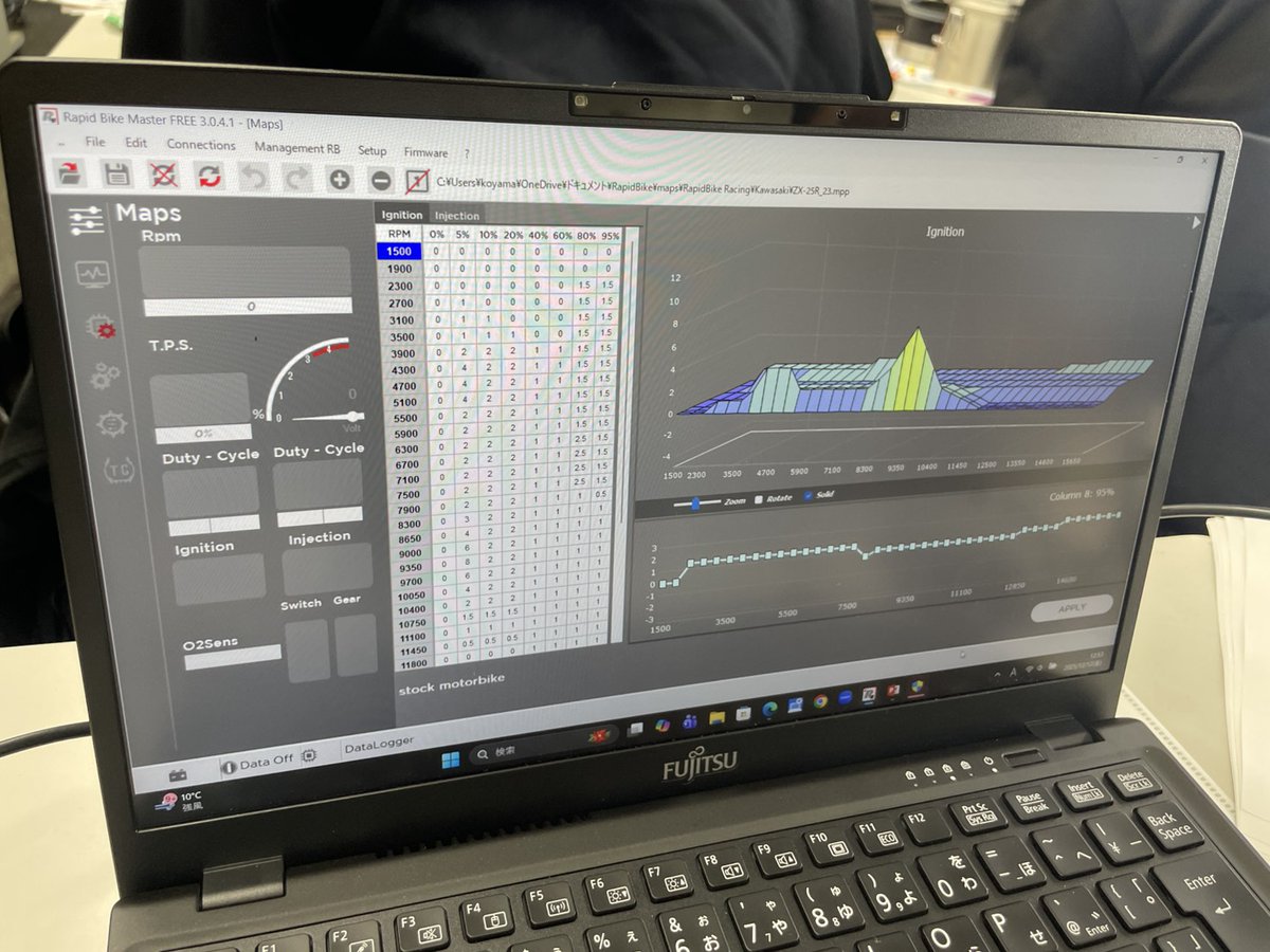 友達が学校の実習車両である Ninja ZX-25R をロムチューンしたとのこと