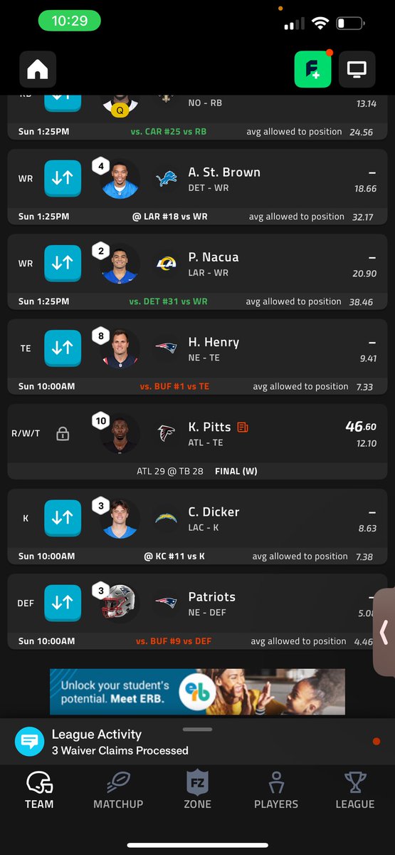 Parada_ab's tweet photo. @SleeperNFL Wish I had him in my other league where I’m actually in playoffs lmao https://t.co/oEp4fciMoc