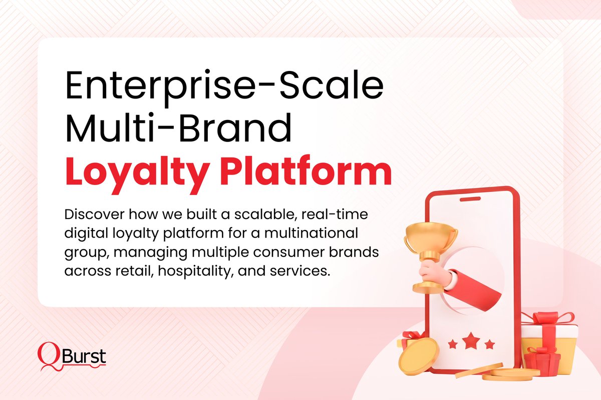 QBurst's tweet image. We worked with a multinational group serving millions of customers across retail, hospitality, and services to build a scalable, real-time loyalty solution. The platform unifies customer experiences while ensuring compliance across regions. Learn more: bit.ly/4iWlLOm