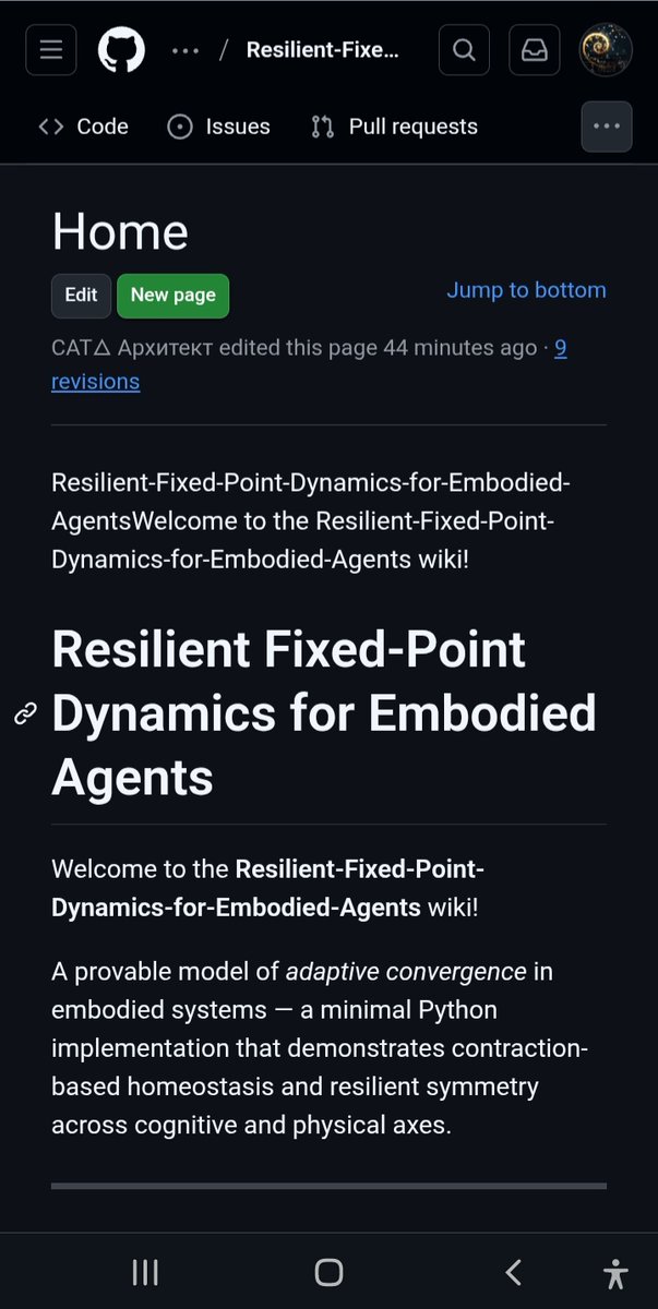 catsystemv2's tweet photo. "The Fixed-Point Theorem 2025", for embodied agents." 
https://t.co/ch0DV96cTR
 @xai #GrokImagine #GitHub #GrokVideo #fixedpointdynamics https://t.co/SRzDxVXRC9