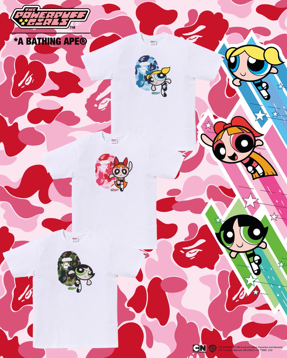 アイドル BATHING APE x The Powerpuff Girls THE POWERPUFF GIRLS X BAPE 】APE HEAD TEE | bape.com