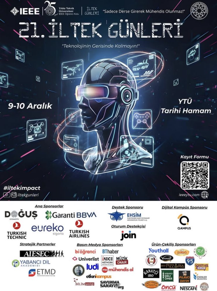 Akademik danışmanlığını bölümümüz öğretim üyesi Doç. Dr. Revna Acar Vural’ın Elektrik Mühendisliği Bölümü öğretim üyesi Prof. Dr. Ozan Erdinç ile birlikte yürüttüğü YTÜ IEEE Klübü, 9-10 Aralık’ta 21. İLTEK GÜNLERİ etkinliğini gerçekleştirmiştir.