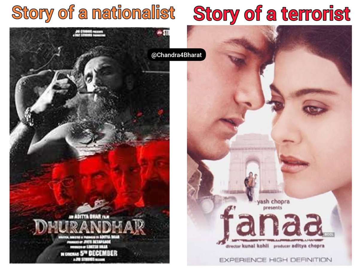 Did they ever oppose Fanaa.!?

The story of a nationalist, #Dhurandhar is anti Muslim propaganda according to them, but the story of a te®️®️0rist, "Fanaa" is a love story for the same set of people.🤷🏻