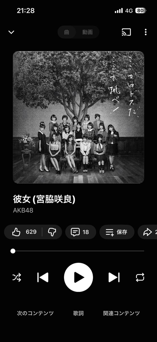 彼女 (宮脇咲良) music.youtube.com/watch?v=4L91o_…