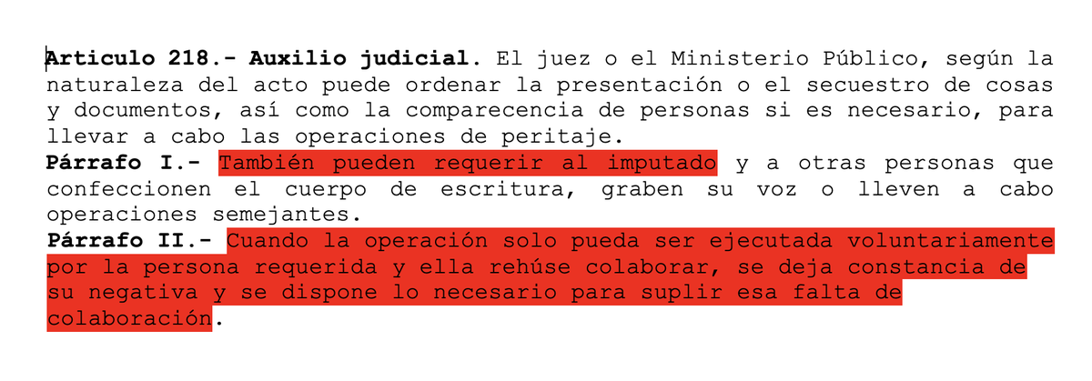 Zuletaaslegal's tweet photo. Miren qué bonito:
En el nuevo #CPPRD pueden citar al imputado para que de muestras de su grafía y si se niega se deja constancia de su negativa, como si el imputado fuera objeto de prueba y estuviera obligado a colaborar en la investigación en su contra y a autoincriminarse😬
👇 https://t.co/b0aGVEKBu1