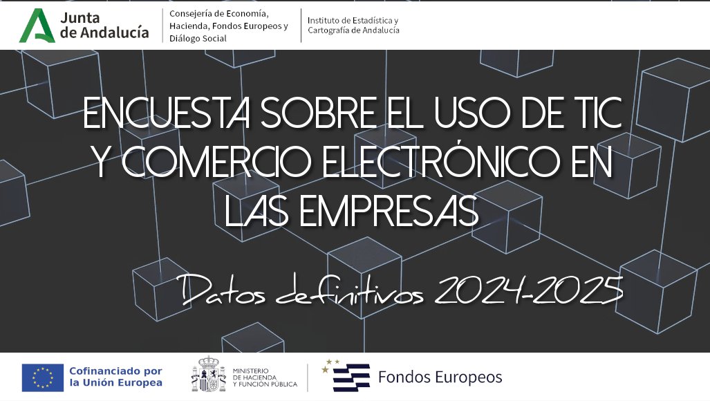 IECA_Andalucia's tweet image. 👨‍💻Acabamos de publicar los datos definitivos del periodo 2024-2025 de la Encuesta sobre el Uso de #TIC y #Comercio Electrónico en las Empresas 

Puedes consultarlo en este enlace 👇
juntadeandalucia.es/institutodeest… #FEDER #internet #comunicación #BigData