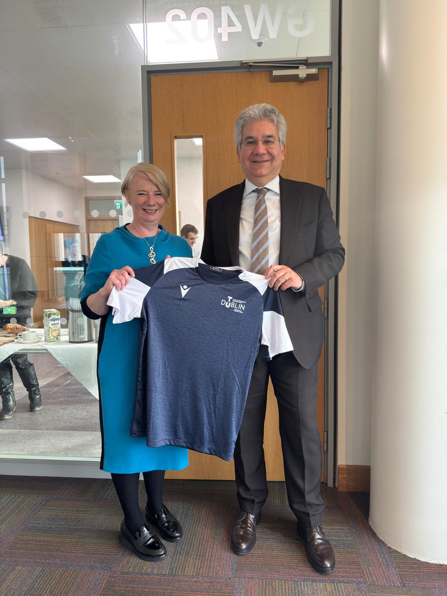 WeAreTUDublin's tweet image. TU Dublin President Dr Deirdre Lillis welcomed Italian Ambassador Nicola Faganello and Cultural Attaché Michela Magri to campus yesterday to discuss education &amp;amp; culture collaboration and Ireland’s upcoming EU Presidency, followed by a reception with Italian staff and students.