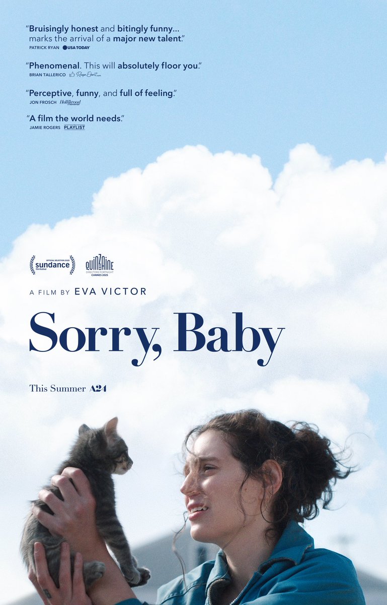 🙌 El 27 de febrero llegará a los cines 'Sorry, Baby', la película de <a href="/A24/">A24</a> que ha enamorado a la crítica internacional 🧡

7️⃣ La prestigiosa revista <a href="/SightSoundmag/">Sight and Sound magazine</a> le ha concedido la séptima posición de las 50 mejores películas del año ✨