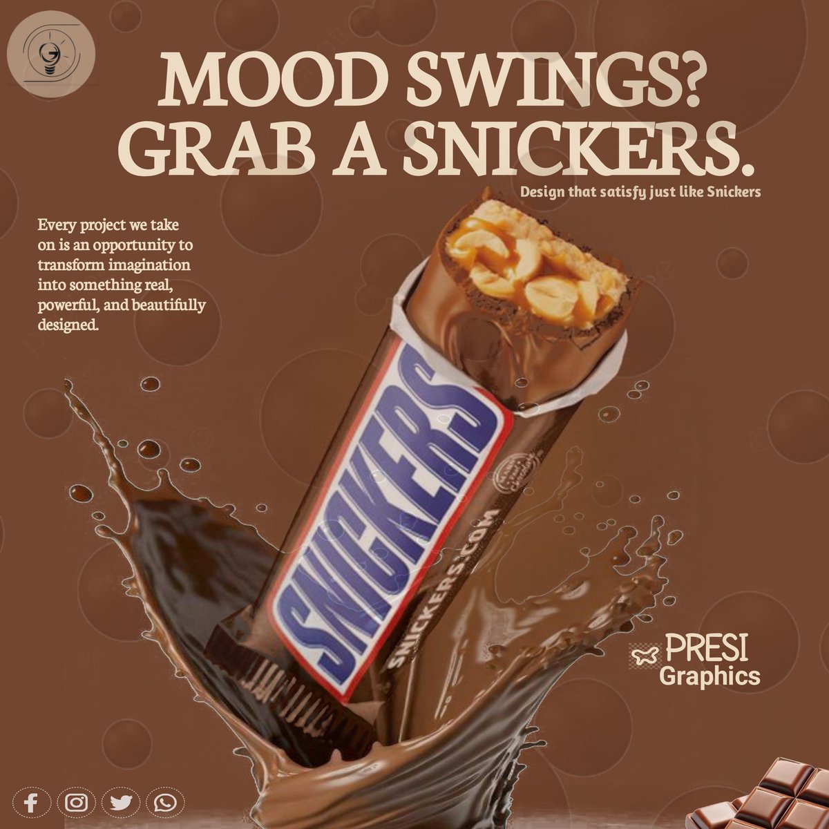 Presi_Dsng's tweet photo. Friday energy activated 🎉🍫 Creating designs that hit the spot—just like a Snickers.
Let the creativity flow!
#FridayDesign #GraphicDesigner #CreativeVibes #DesignLife #SnickersMood #WeekendEnergy https://t.co/LGvVwEVERz