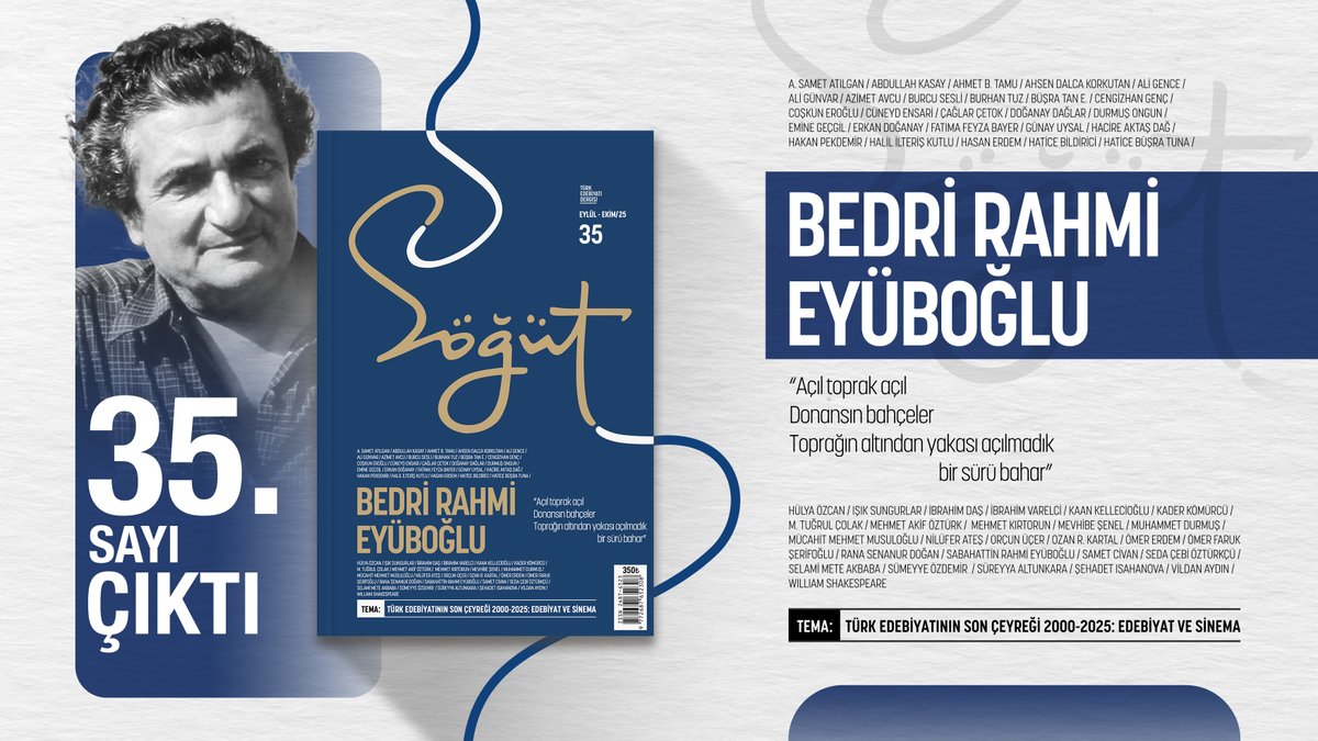 Bu sayıda, Bedri Rahmi Eyüboğlu ve Türk Edebiyatı ve Sinemasının son 25 yılının incelendiği 2 dosya bekliyor sizleri...

Ve her zaman olduğu gibi birbirinden güzel hikâyeler, şiirler, denemeler... 

35. sayı otuken.com.tr ve mobil uygulamada satışta!