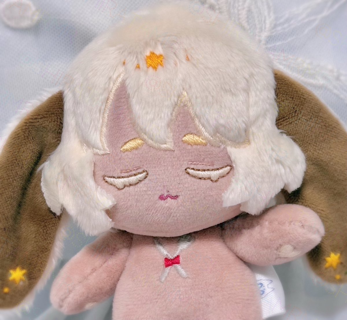 K*C様 自作ぬい15cm おさげブラウン花刺繍 K*C様 自作ぬい15cm おさげ