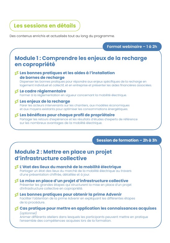 ⚡️Tout savoir sur la mobilité électrique en #copropriete : le module avancé du Programme <a href="/AdvenirVE/">Advenir</a> Formations avec des cas pratiques accompagne les professionnels de l'#immobilier. Plus d'infos contactez nous📞