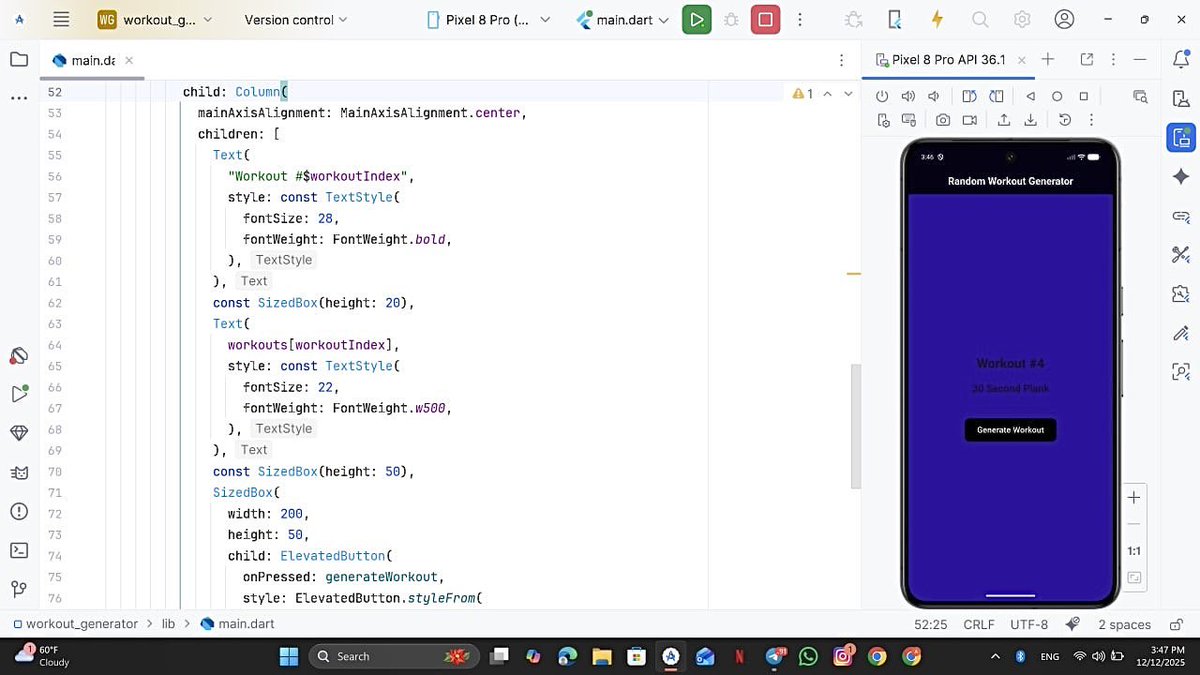 aliasharif9989's tweet photo. This app was my challenge so:
The texts are stored in a List. Instead of a fixed index, Random class used and the nextInt method with the list's size to dynamically select the content.
#User_Interaction_Flutter_mini_project
@f_forough
@mansouri_a17984
@CodeToInspire https://t.co/c1VMFa508Z