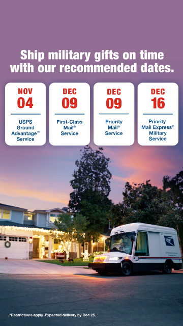 Have military loved ones on your shopping list? Ship by these dates to make sure their gifts arrive on time. #USPS #USPSEmployee #HolidayMailing #MIlitaryShipping #USPSEmployee