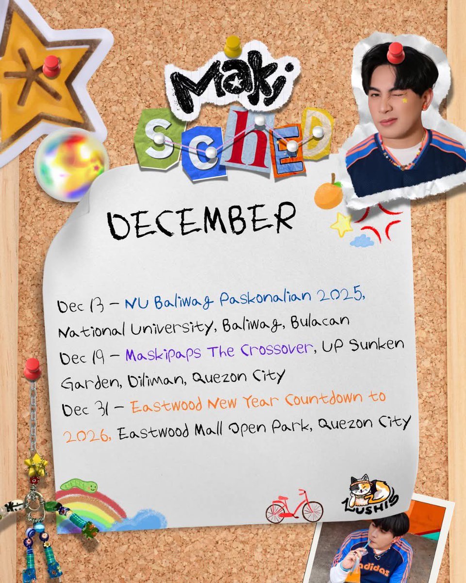 [🗓]

Zushis! Here is Maki’s updated schedule for the month of December! ❄️🎄

#Maki <a href="/clfrnia_maki/">Maki *ੈ✩‧₊˚</a>