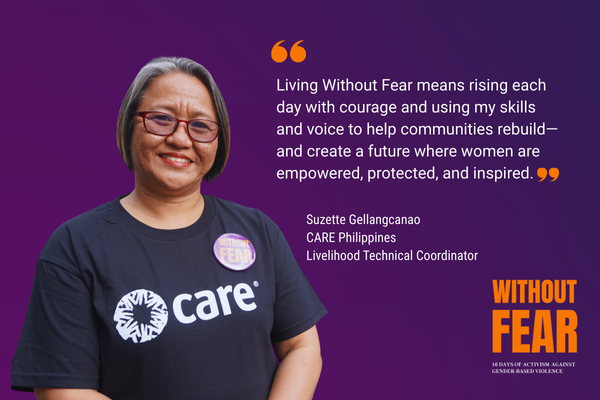 CAREphl's tweet image. CARE puts the right to safety and dignity at the heart of everything we do. During #16Days of Activism, we stand with women and girls everywhere to end gender-based violence and build a world where everyone can live #WithoutFear.