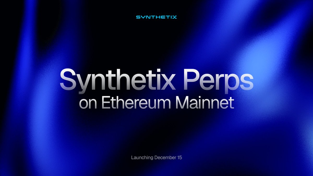 synthetix's tweet image. Synthetix Perps on Ethereum Mainnet Are Imminent ⚔️

After a brief entanglement with L2s, Synthetix is finally coming home.

On December 17, Synthetix will officially launch the canonical perp DEX of Ethereum.

📘 blog.synthetix.io/synthetix-main…

🧵⬇️