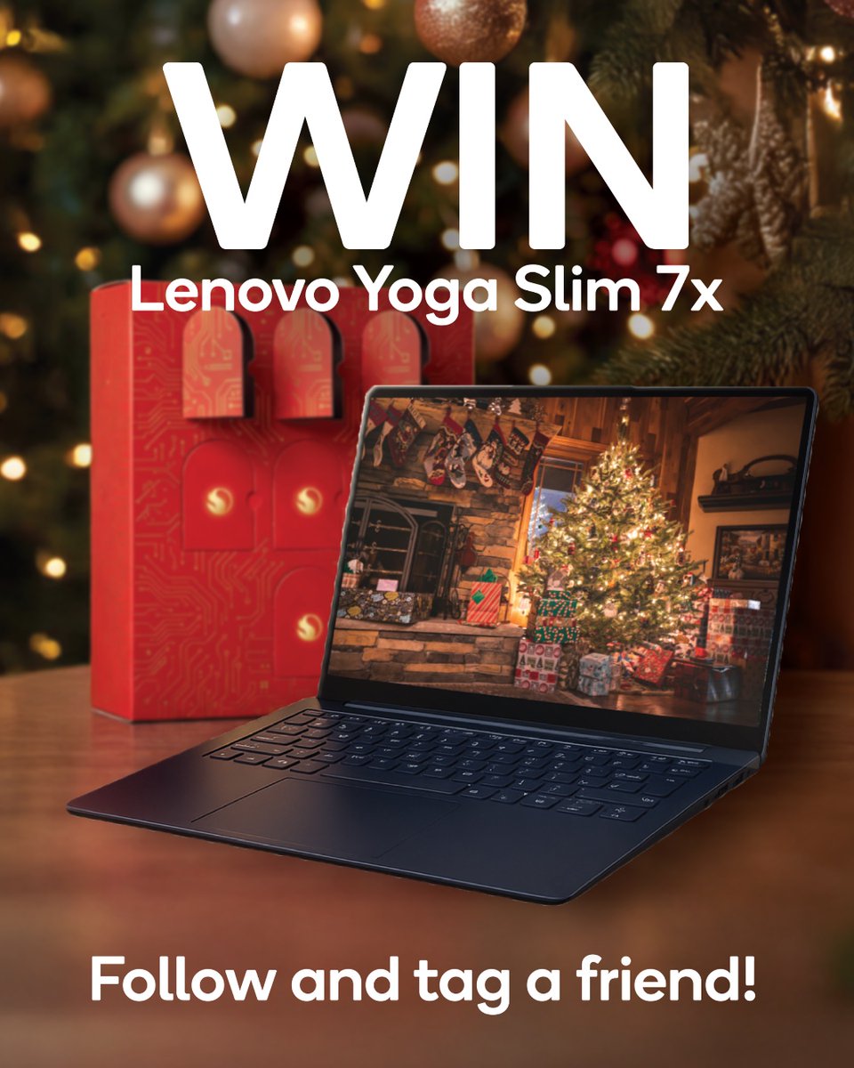 Snapdragon_UK's tweet image. One of our favourite things about this season? Christmas adverts! 🙌 

We’re giving away a @lenovo_UKI Yoga Slim 7x with 4K streaming for emotional support whilst you watch. ❤️ #SnapdragonXSeries 

24 hours to enter start now! Don't miss out:
🎁 Follow @Snapdragon_UK 
🎄 Share…