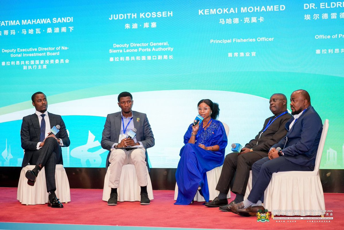 NIB_SL's tweet photo. 6–8 Dec,2025, the Deputy Executive Director ofNIB, Fatima Mahawa Sandi, represented the office at key investment and trade events in China, showcasing the country’s investment opportunities aligned with the Big 5 Game Changer &amp; NIB’s FDI efforts through the One-Stop Shop Centre https://t.co/U0nIhCVA17