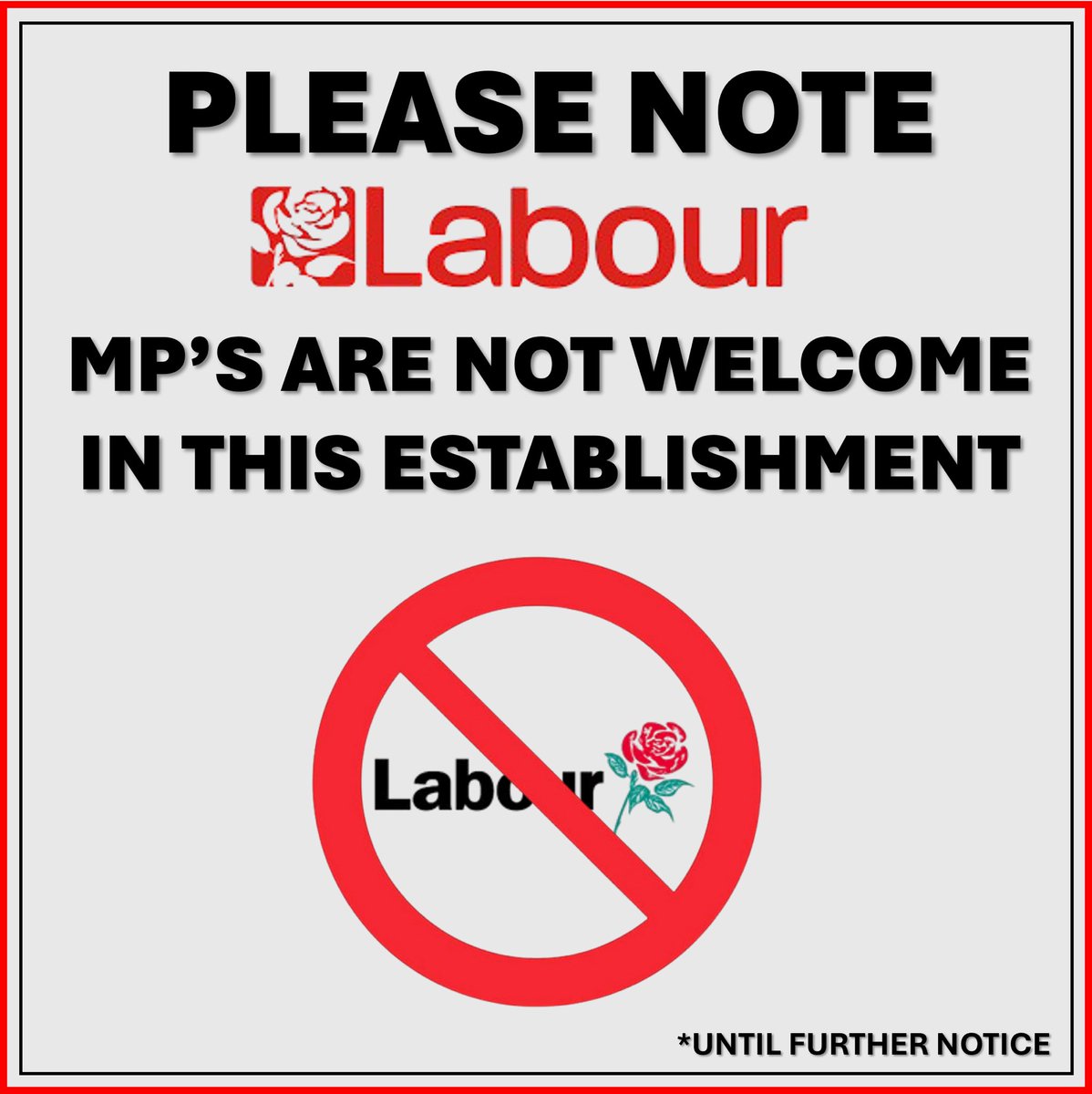 MattThory's tweet image. Together the feelings across all industries need to make a stand against Labour…

They won’t listen &amp;amp; the lies continue.

The UK economy will only thrive when UK businesses are given the support needed.

Print display, post on websites &amp;amp; share.

#MakeAStand #LabourNotWelcome