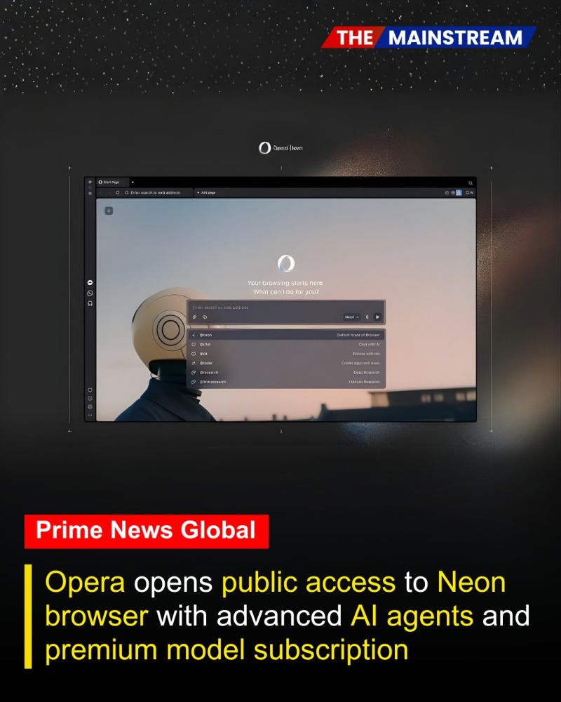 Opera has made its AI driven browser Opera Neon available to