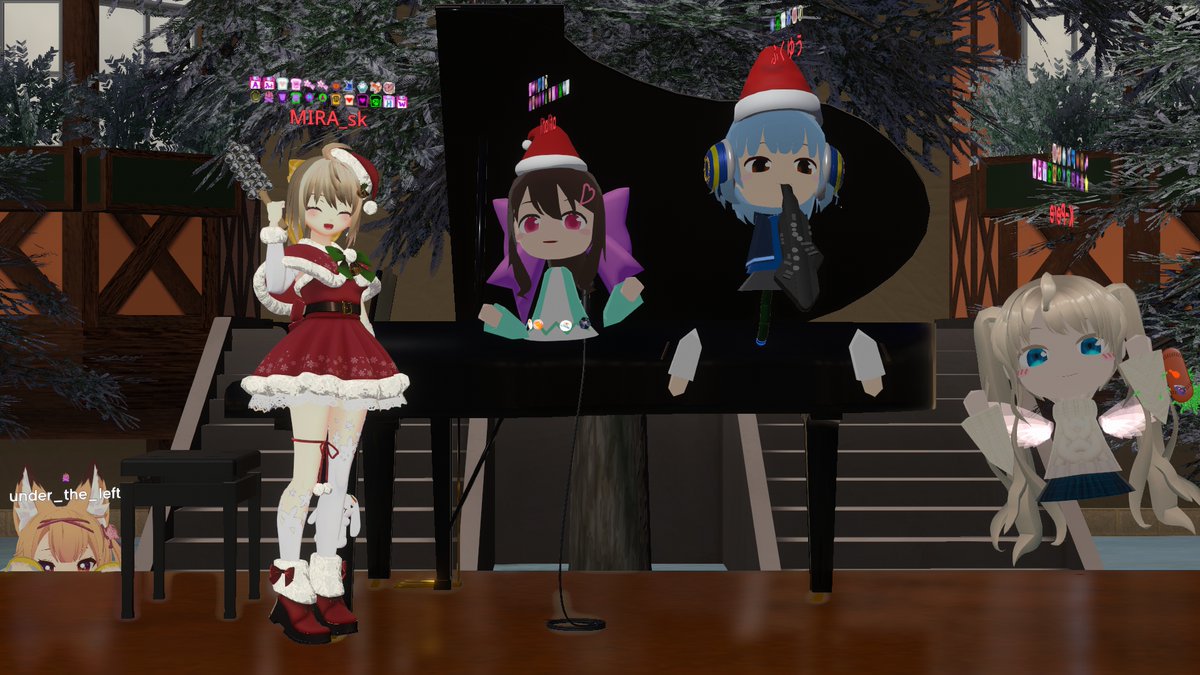 #Resonite
あさって14日16:30開演のクリスマスミニコンサートの練習をふくゆうさんとMIRAさんとしておりました。MIRAさんのかわいい動きもちゃんと確認しましたので、全世界のMIRAさんの皆様、大丈夫です！