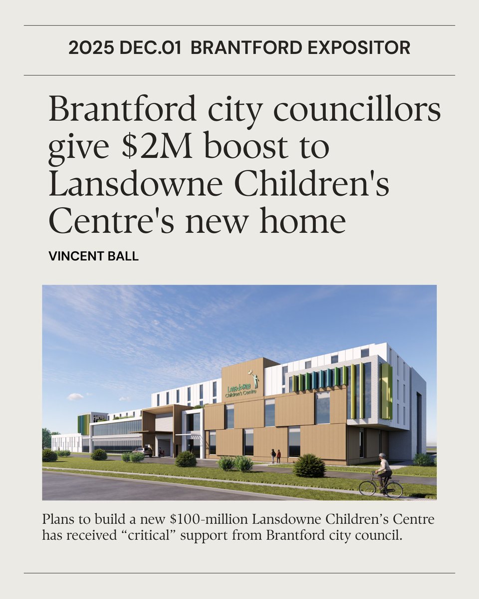 In case you missed it, we're sharing this exciting news on our website. Follow the link to learn more.  loom.ly/Yt73RHA 
 #journeytogether #buildingtogether #forthekids #lansdownechildrenscentre #brantfordontario #smallstepsbigmoments
