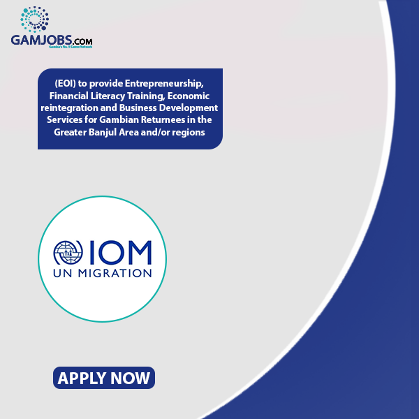 IOM The Gambia is seeking qualified Gambian organizations to submit Expressions of Interest to deliver entrepreneurship training, financial literacy education...  For more info visit: gamjobs.com/jobs/eoi-to-pr…  Deadline: 26 December 2025.