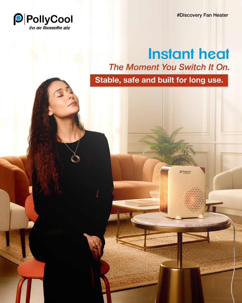 PollyCoolindia's tweet image. Instant warmth, cozy comfort. ✨🔥
The PollyCool Discovery Fan Heater keeps your space warm, safe, and ready for relaxed moments at home.

or visit -www.pollycoolindia.com 
📞919871827092

#PollyCool #FanHeater #InstantHeat #HomeComfort #WinterReady #CozyVibes #WarmthAtHome
