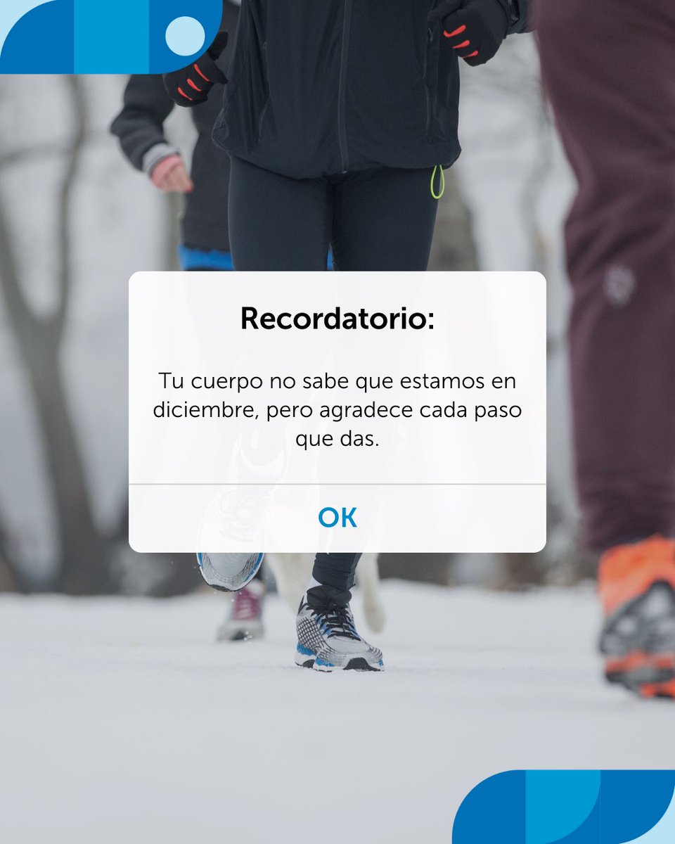 Tu cuerpo agradece cada paso, incluso en diciembre 🚶‍♀️❄️

Hoy: 20 min de movimiento. Lo que quieras, pero muévete 💙

#Bienestar #VidaActiva