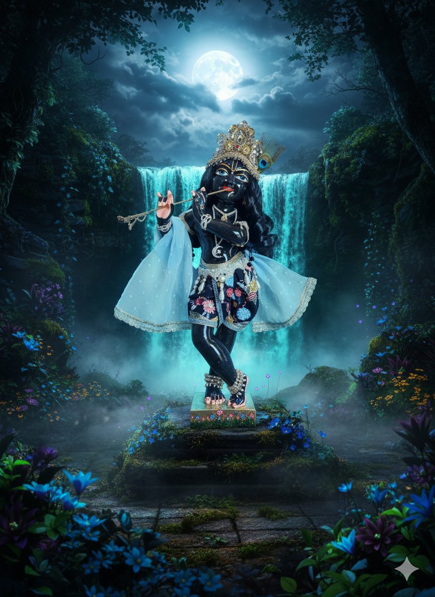 RememberKrishna's tweet photo. Your Plans Are Just A Draft - https://t.co/WrwoAu4N4W  Explore the art of sevā! See 18inch black marble śyāmasundara outfits in detail. Seven exquisite ensembles—from Iridescent Indigo to Sunset Rajā—explored with videos and artistic renderings. https://t.co/2IVVzHbsPf