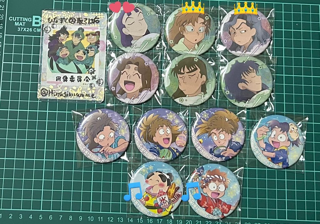 譲渡】忍たま乱太郎 百面相缶バッジ 寝巻き姿の段 夏祭りの段 譲)乱