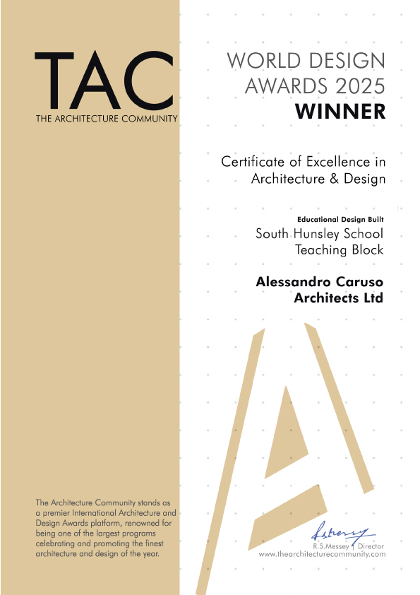 ACAILimited's tweet photo. Celebrating Success
We’re thrilled to announce that a new teaching block called the Ferriby Building at South Hunsley School &amp; Sixth Form College has been awarded Winner – Educational Design (Built) at the World Design Awards 2025.
Read more here https://t.co/LS7hB65jYb https://t.co/TSyiyaJdAn